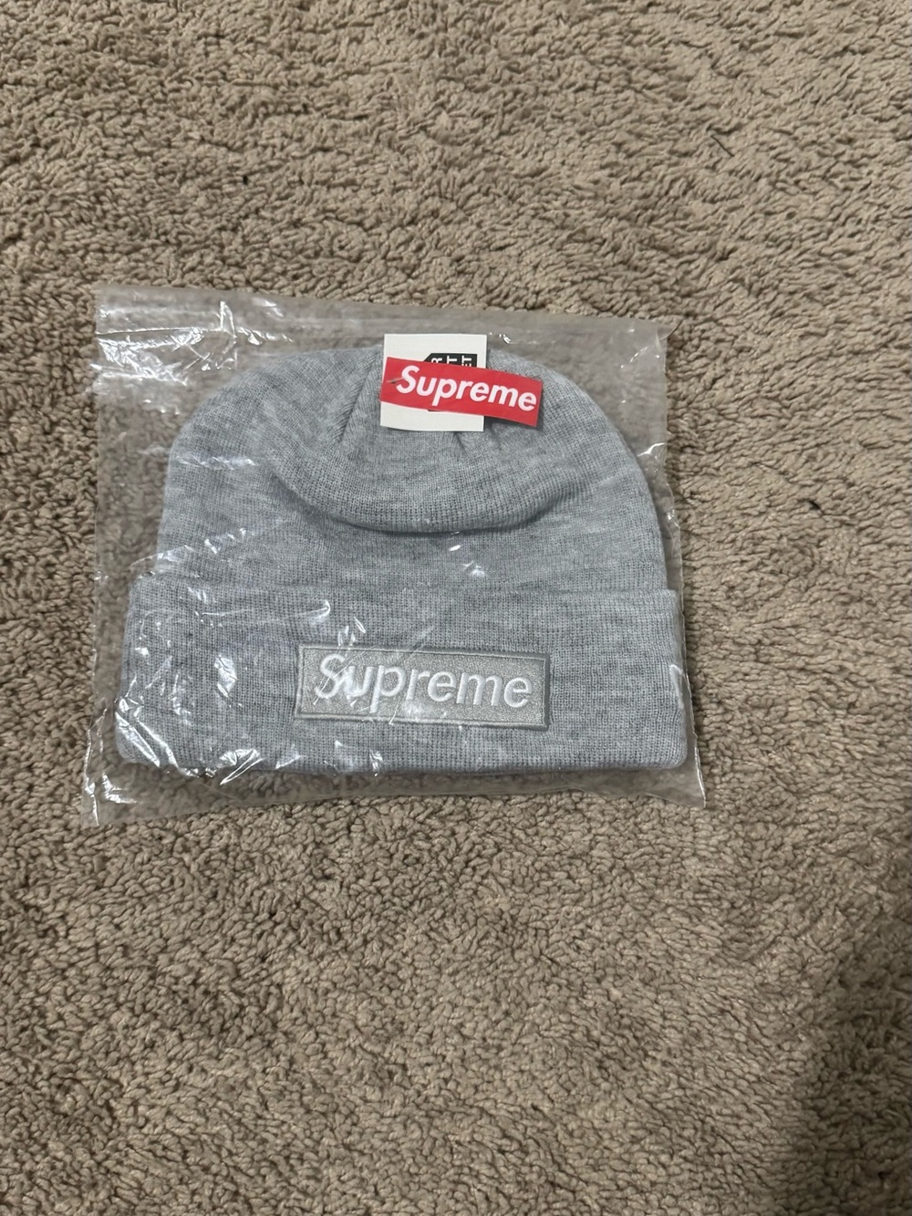 Supreme Grey Beanie